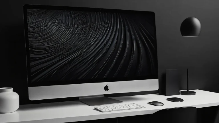 A stunning desktop background featuring a centered vast pure void on a dark mode aesthetic with crisp contrast and luminescent accents, perfect for your Desktop/PC.