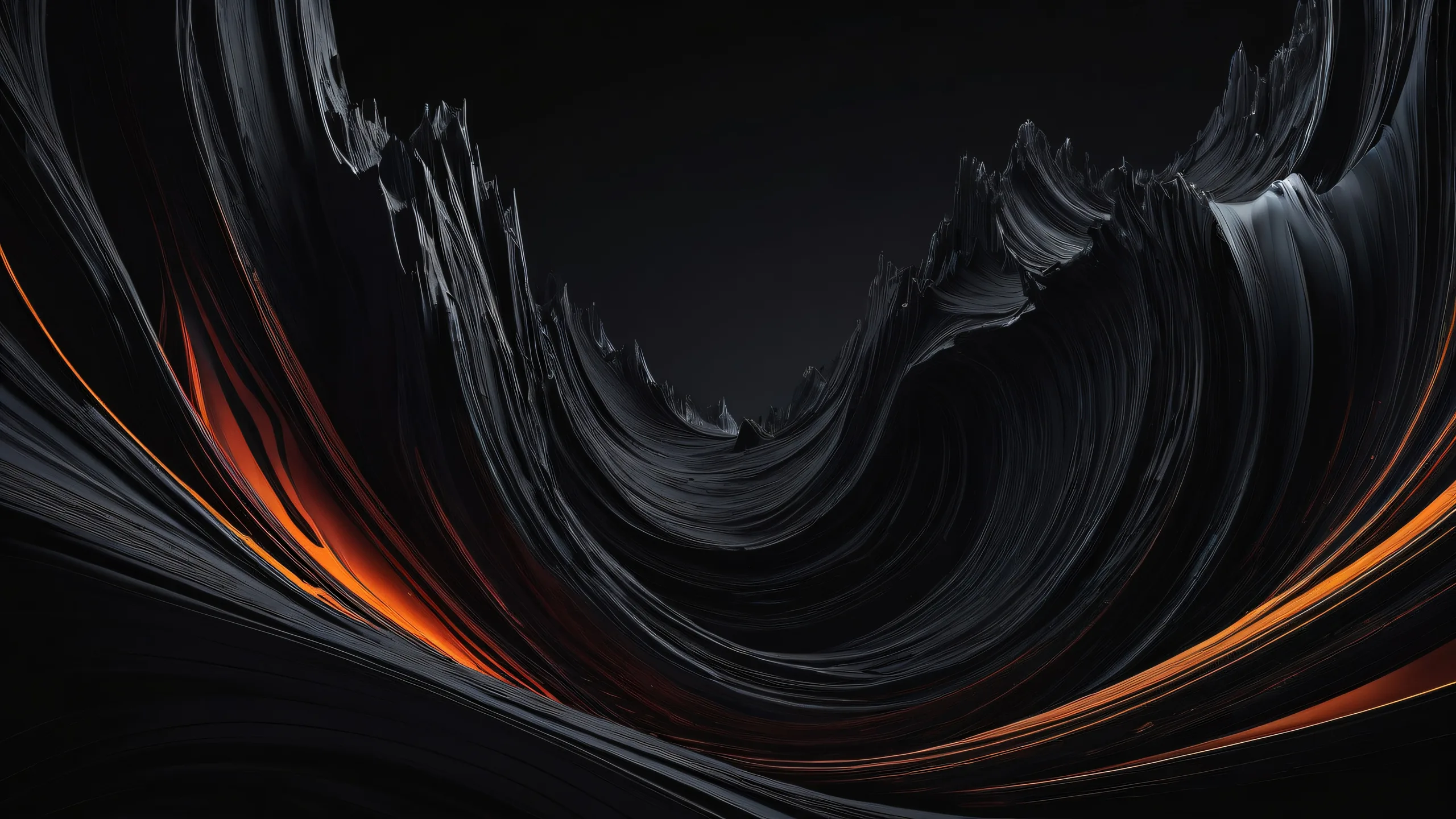 Breathtaking dark mode desktop wallpaper featuring a vast pure void with striking contrast and luminescent accents, perfect for your Desktop/PC.