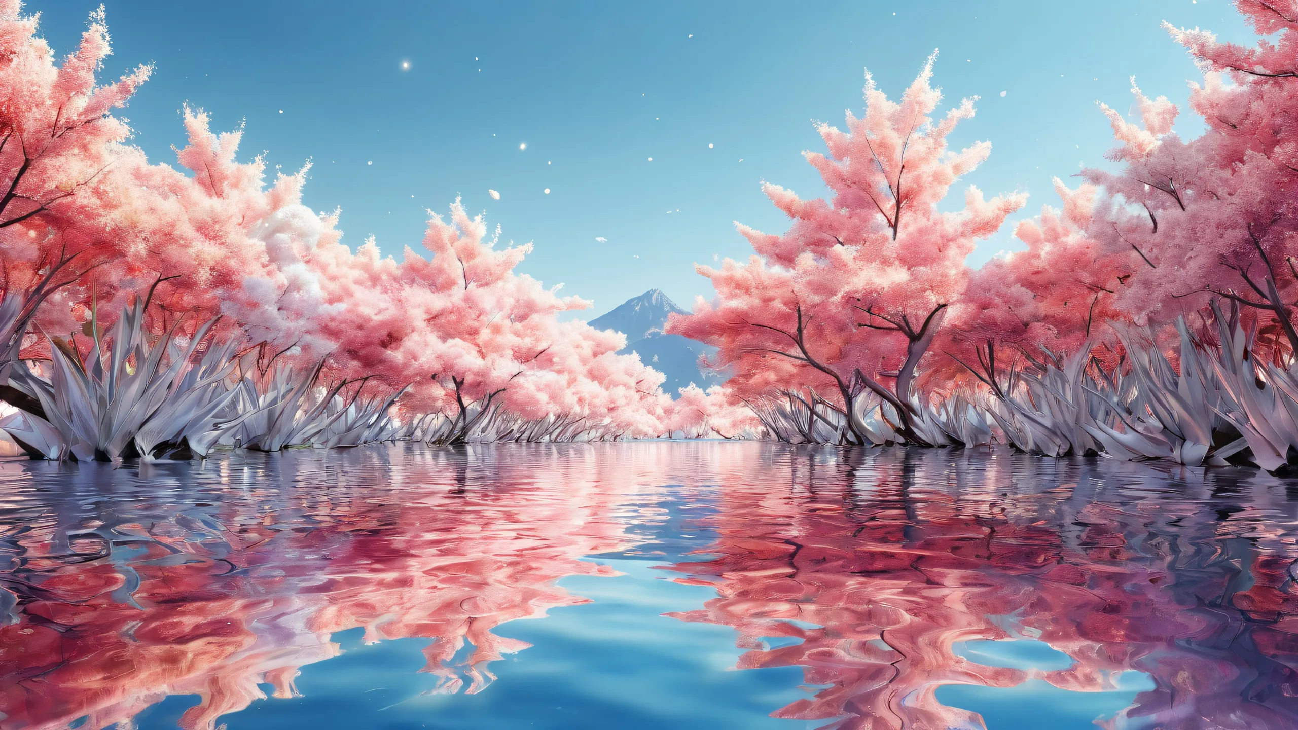 Award-winning desktop wallpaper of a serene pure void on Desktop/PC with radiant colors and reflections.