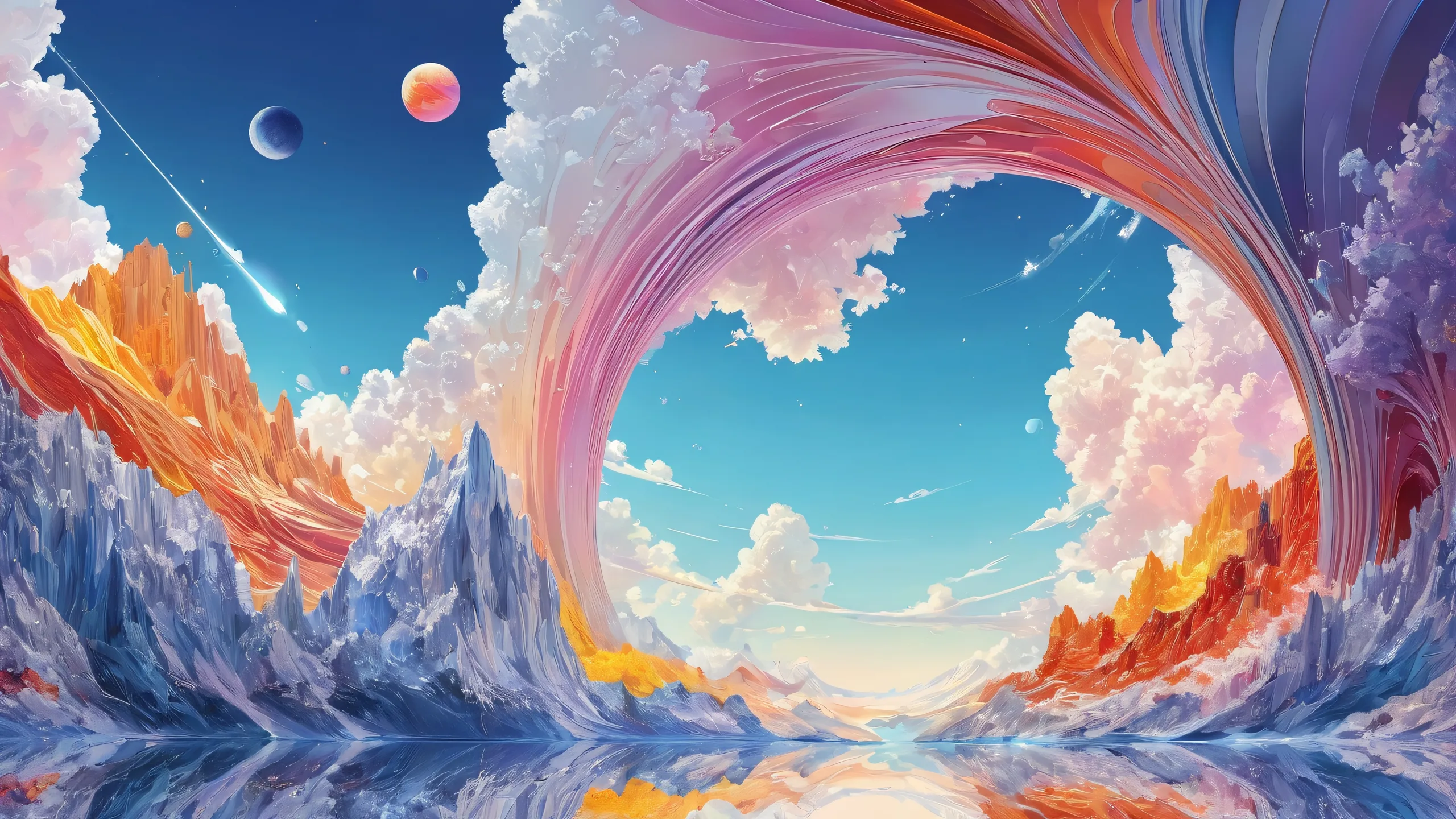 Breathtaking void desktop wallpaper for Desktop/PC with radiant colors and reflections.