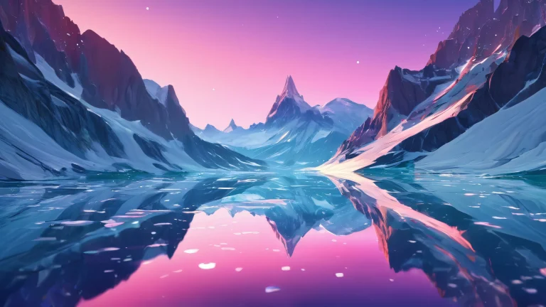 A beautifully designed desktop wallpaper featuring a vast pure void with radiant colors and ray traced reflections, perfect for any desktop or PC.