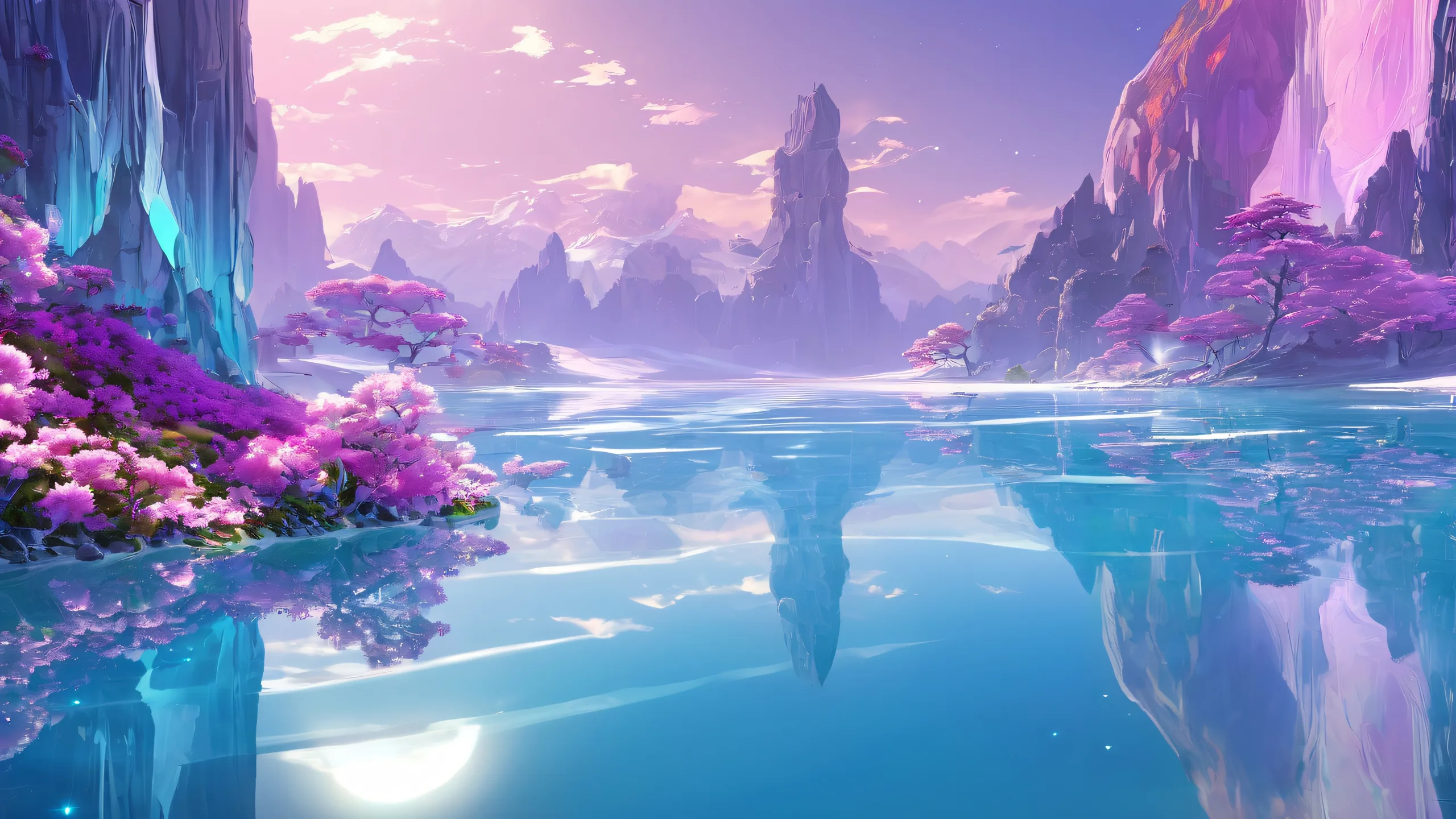 A stunning desktop background of a vast, pure void with radiant light and reflections, perfect for your Linux PC or Desktop.