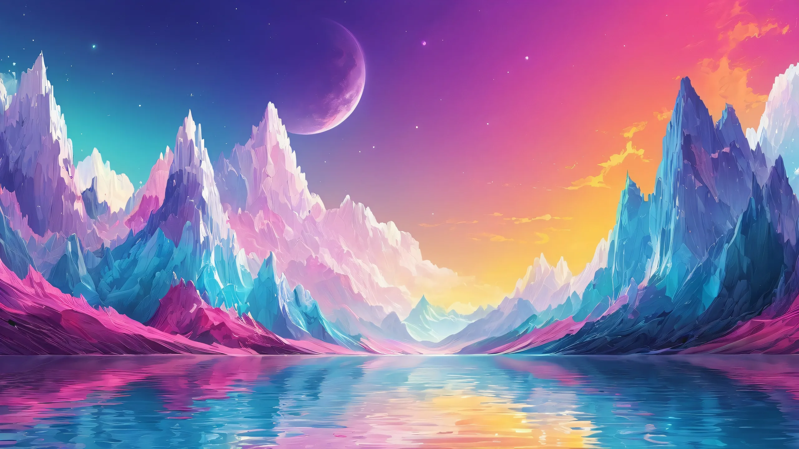 Breathtaking desktop wallpaper of a vast pure void with ethereal lighting and radiant colors for your PC or Desktop.
