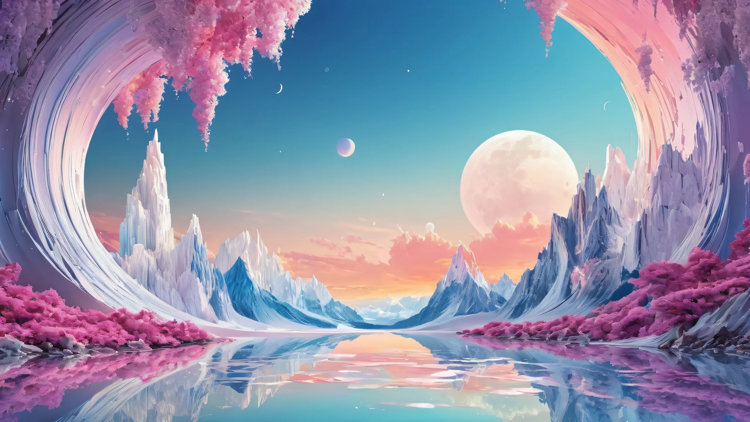 Breathtaking desktop wallpaper of a vast pure void with ethereal lighting and radiant colors for PC or Desktop use.