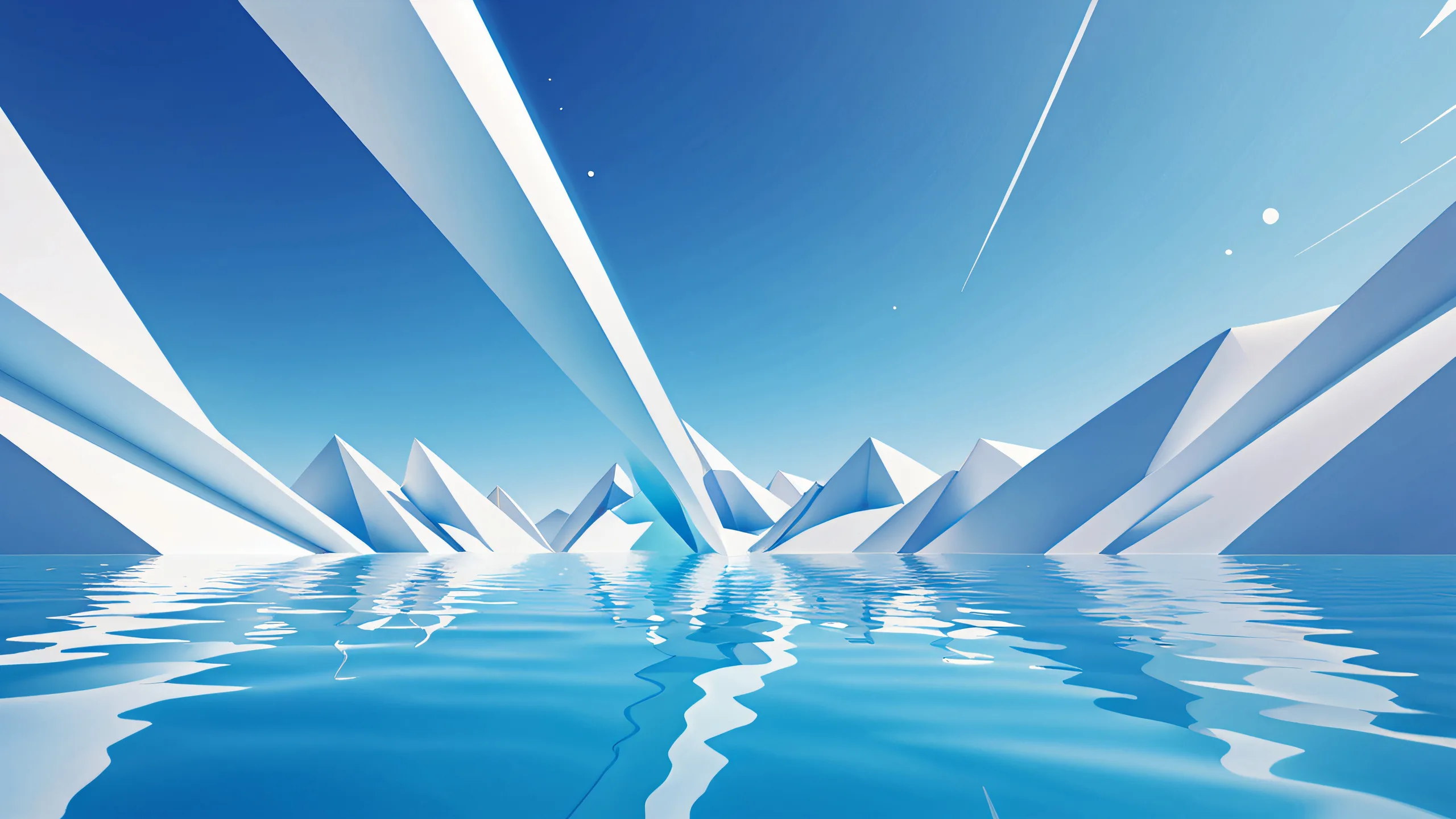 Centered pure void desktop artwork with radiant colors and reflections on a Desktop/PC