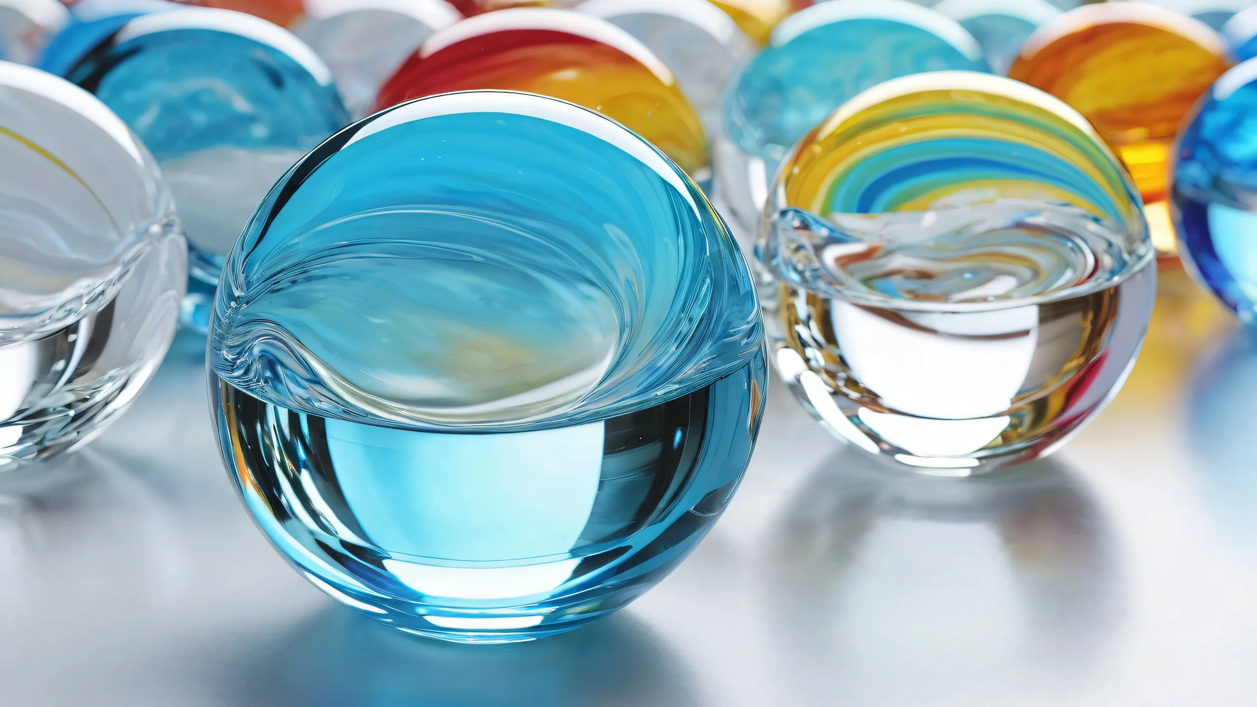 A stunning digital art desktop background featuring a perfectly clean vast pure void with hints of water and radiant colors for your PC or Desktop.