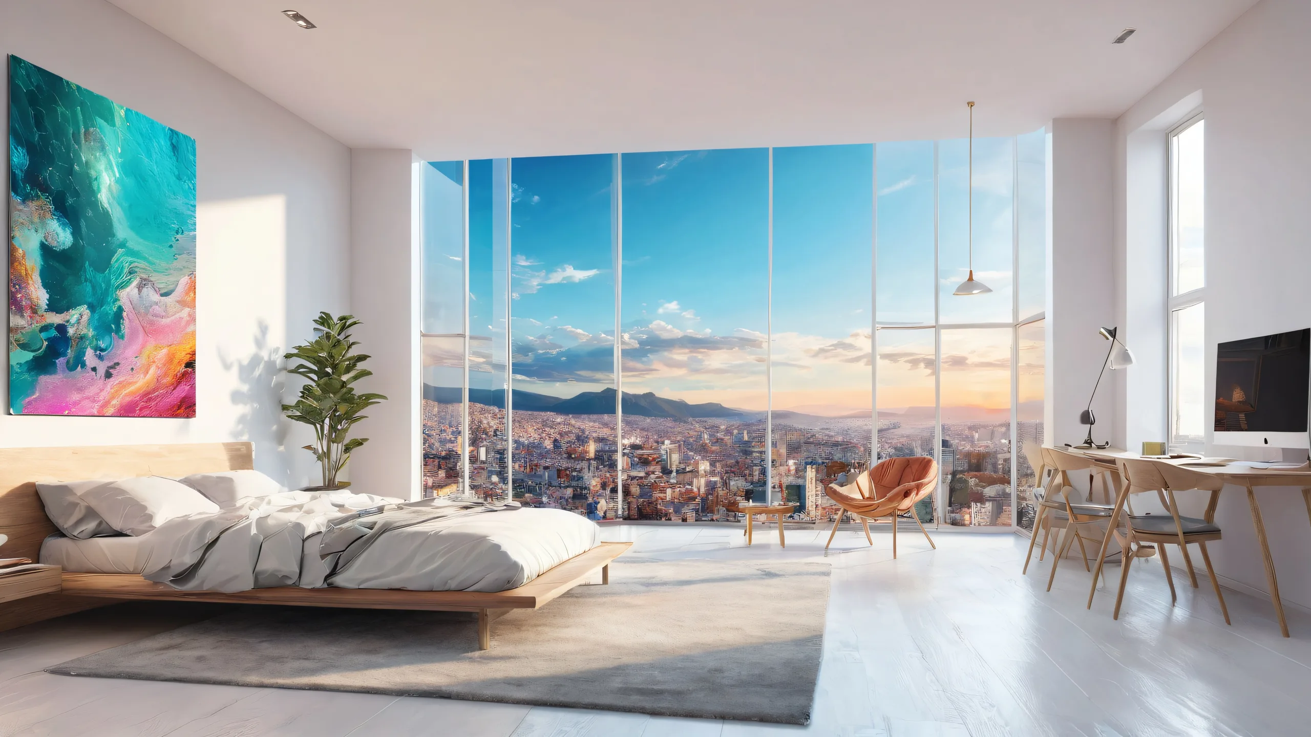 A breathtaking desktop wallpaper of a perfectly clean vast pure void for showcasing digital art on Desktop/PC.