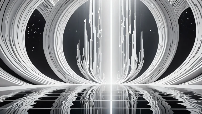 Centered void on a desktop/PC with brilliant colors and reflections