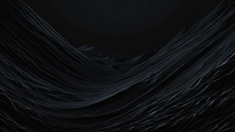 A stunning desktop image of a dark mode void on a Desktop/PC with deep blacks and luminescent accents.