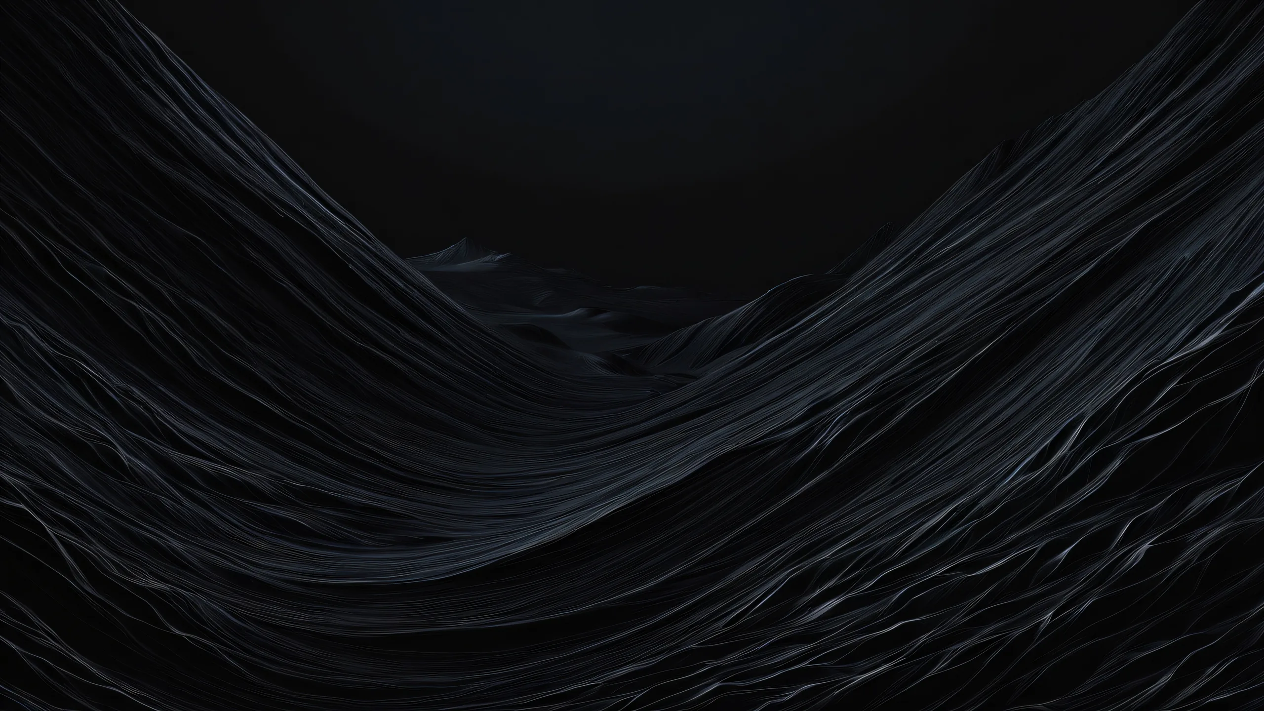 A stunning desktop image of a dark mode void on a Desktop/PC with deep blacks and luminescent accents.