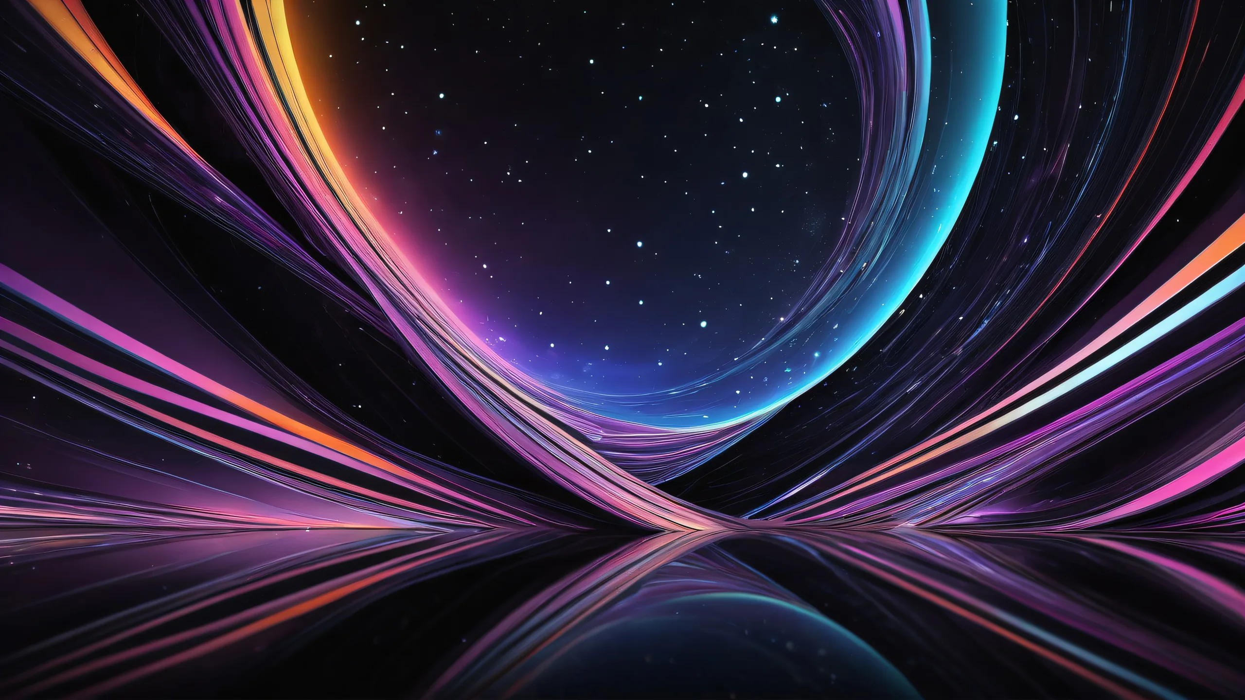 A serene and breathtaking desktop scene of a vast pure void on a dark background with a sense of depth and dimensionality. Perfect for your PC or Desktop.