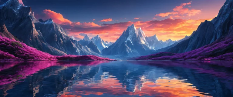 A beautifully rendered desktop wallpaper of a perfect void with extreme depth of field for Desktop/PC, featuring radiant colors and ray traced reflections.