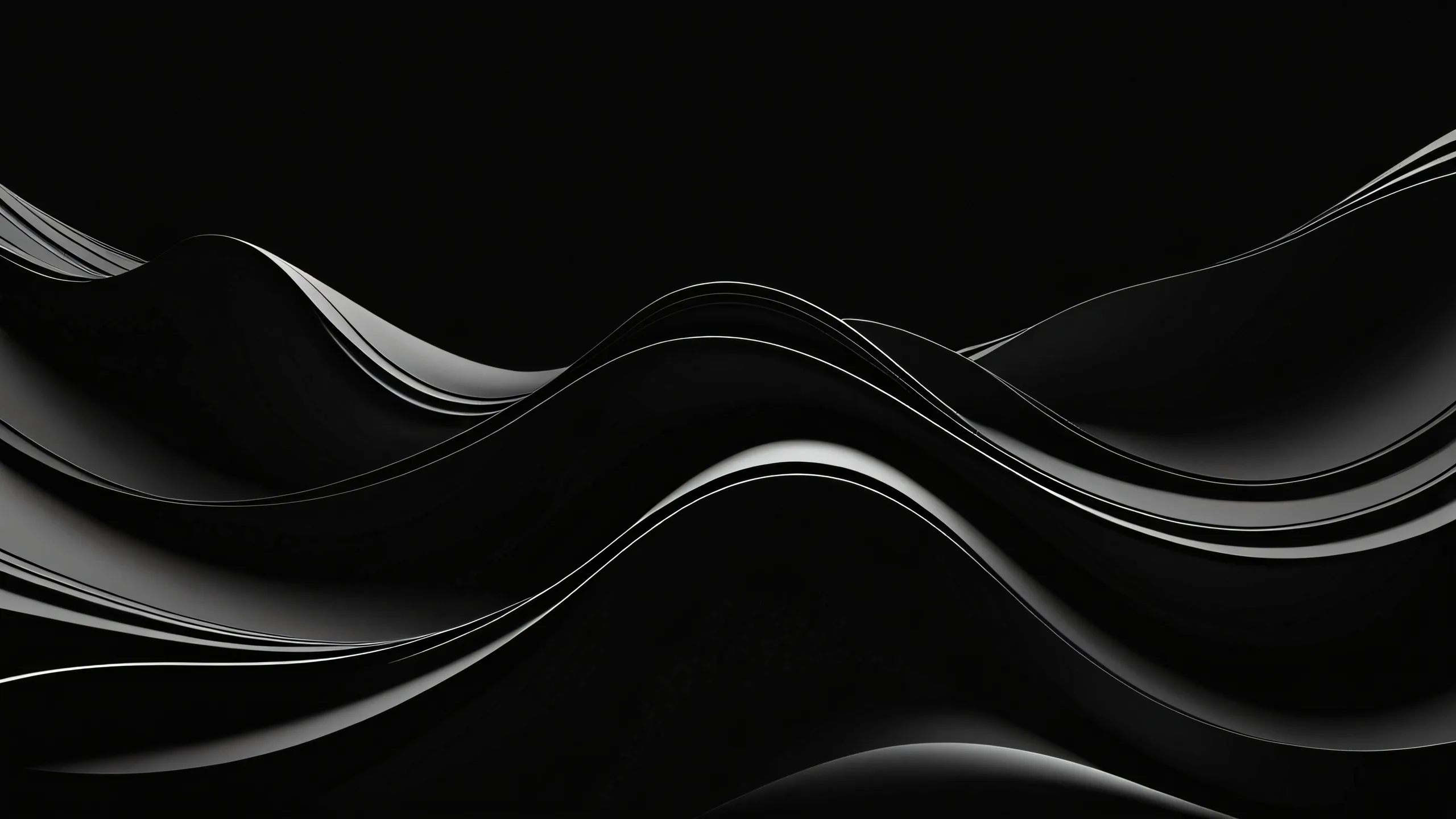 Breathtaking dark mode desktop wallpaper featuring a perfectly clean pure void with subtle brushstrokes creating sense of movement, ideal for use on Desktop/PC.