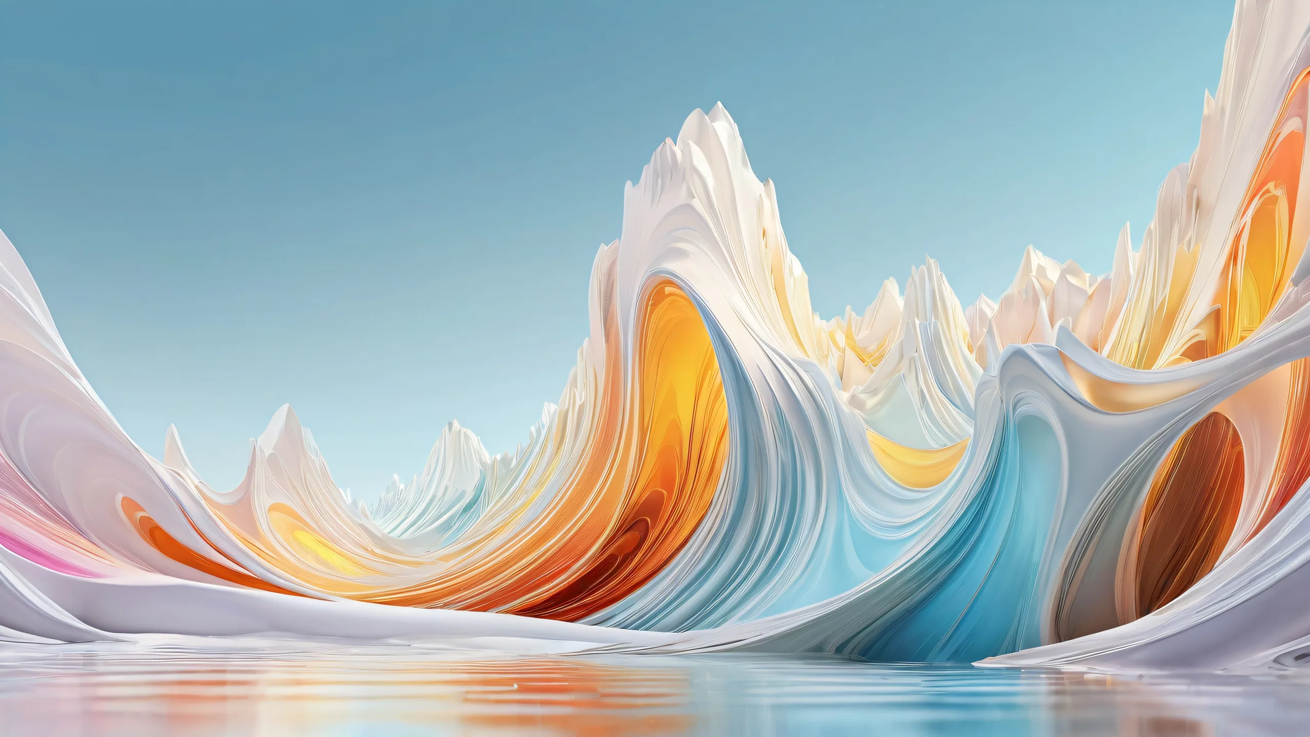 Pure void desktop wallpaper with radiant colors and ray-traced reflections for Desktop/PC use.