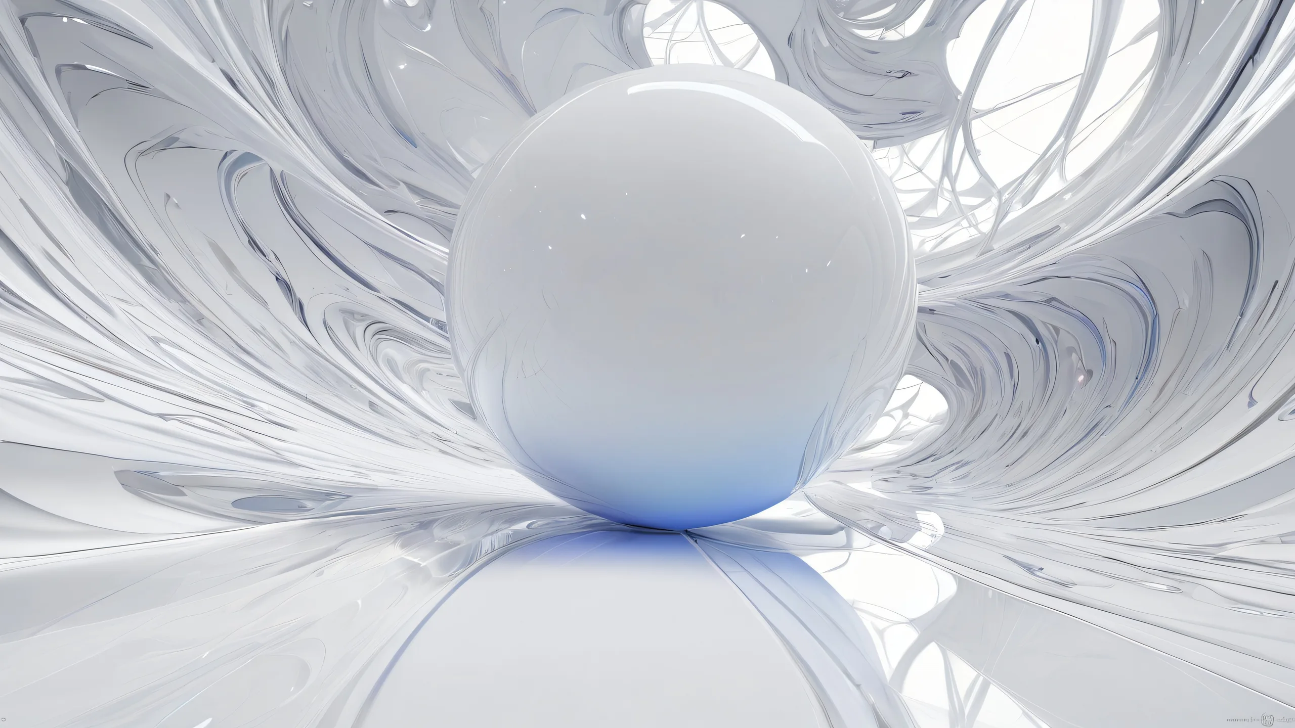 A stunning void desktop background featuring ethereal lighting on a clean and pure Desktop/PC setup.