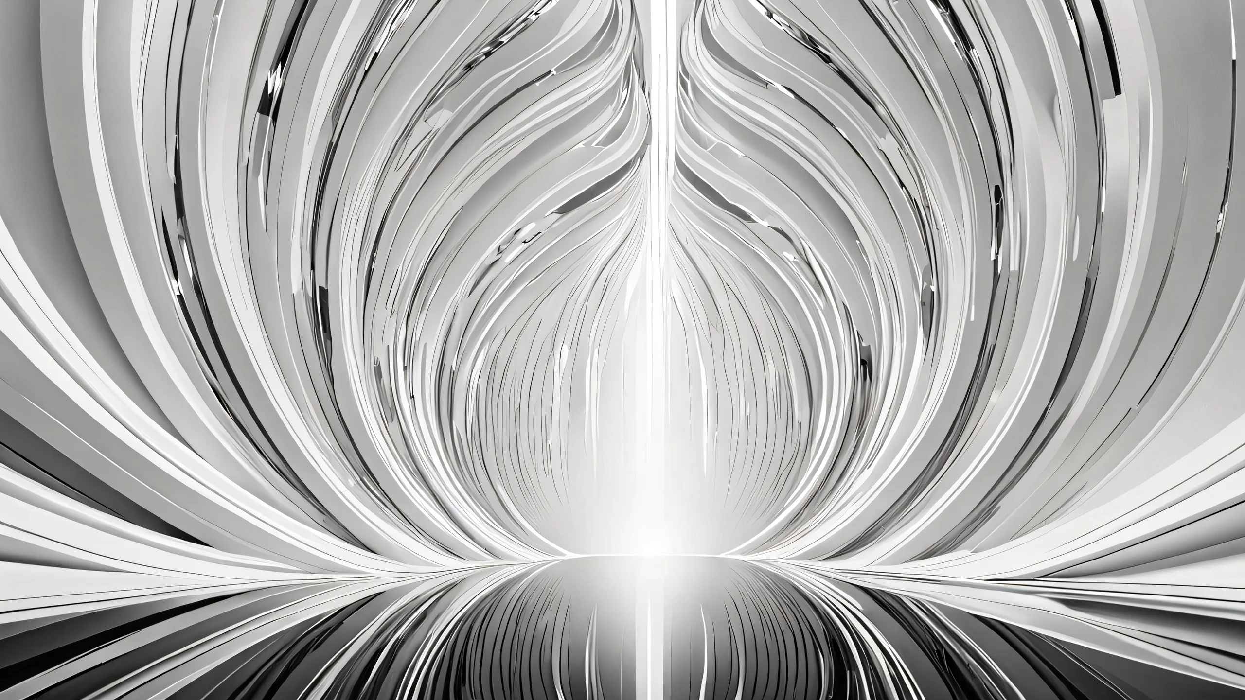 Breathtaking desktop wallpaper of a centered void with radiant colors and reflections.