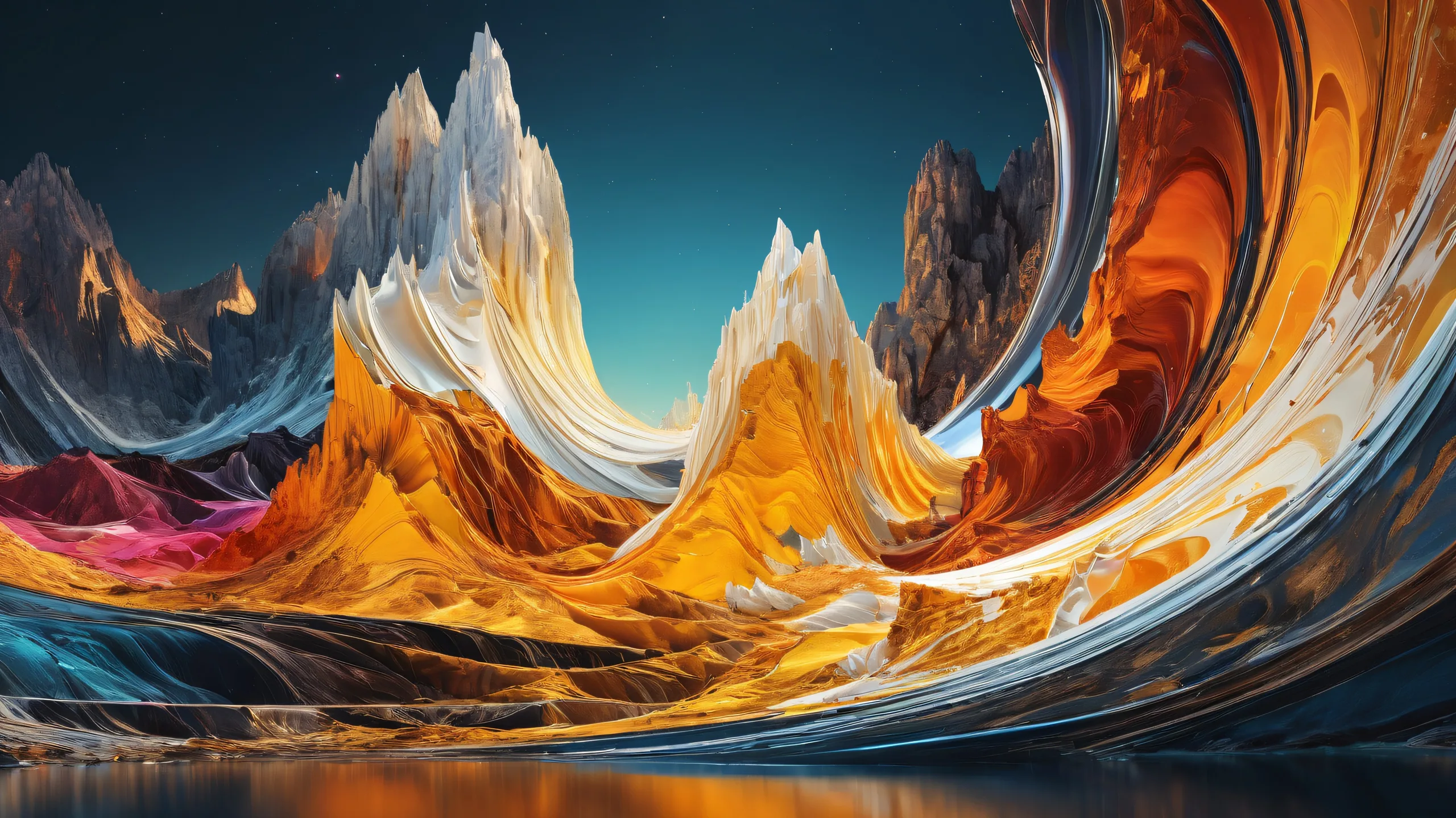 A serene and majestic void landscape for Desktop/PC backgrounds, featuring pristine clarity and ethereal lighting.