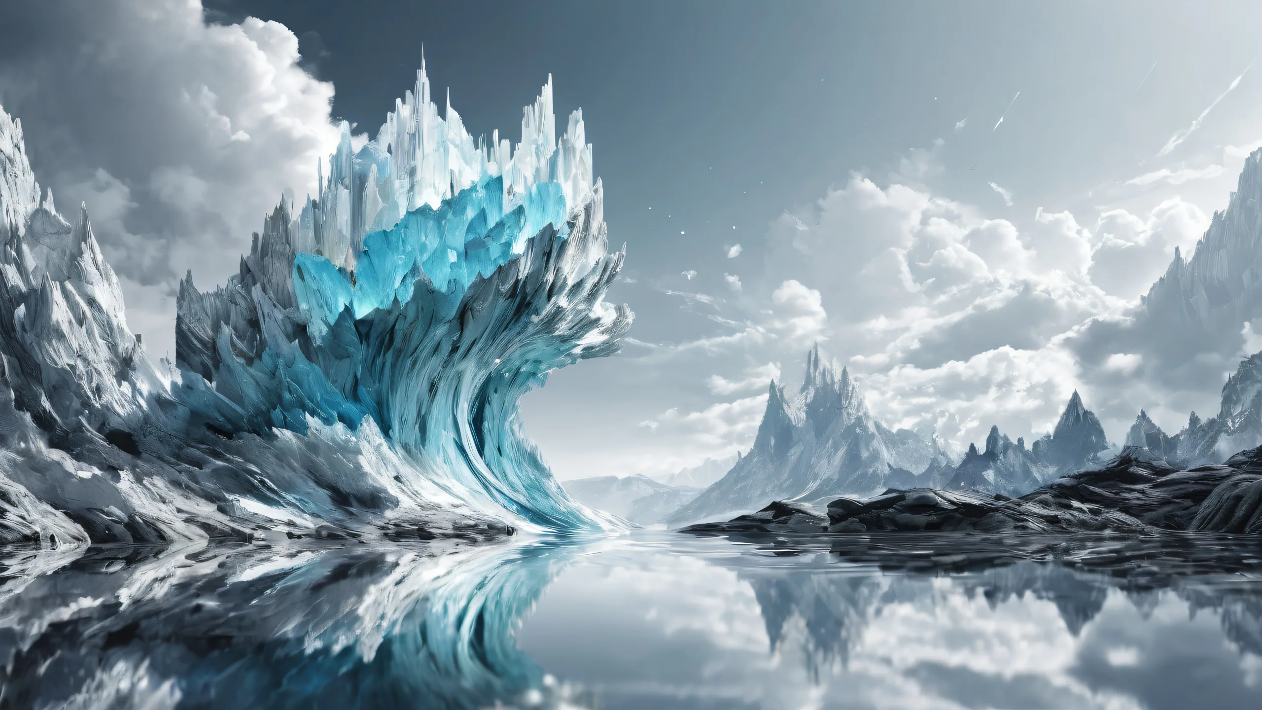 A stunning desktop wallpaper featuring an infinite void on a macOS-like background with radiant lighting and pristine clarity for the visually impaired