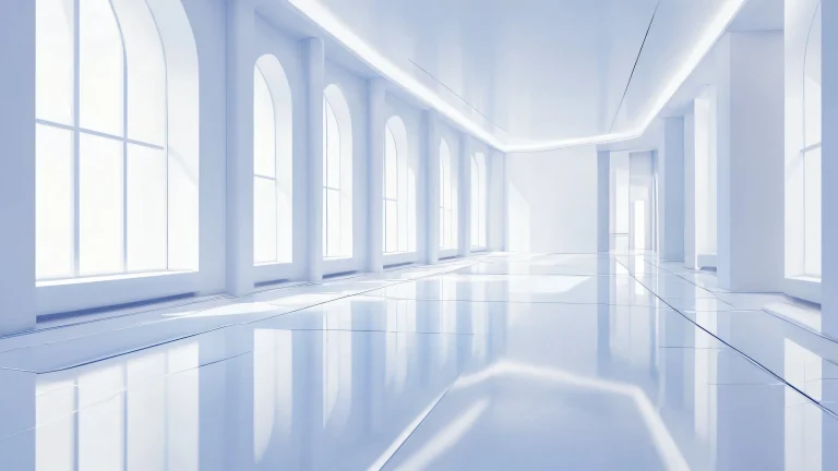 Desktop/PC background featuring a breathtakingly minimalist space with vibrant colors and ethereal lighting.