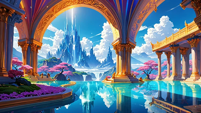 A breathtaking desktop wallpaper of a pristine void with ethereal lighting and vibrant colors, adapté pour ordinateur de bureau/PC.