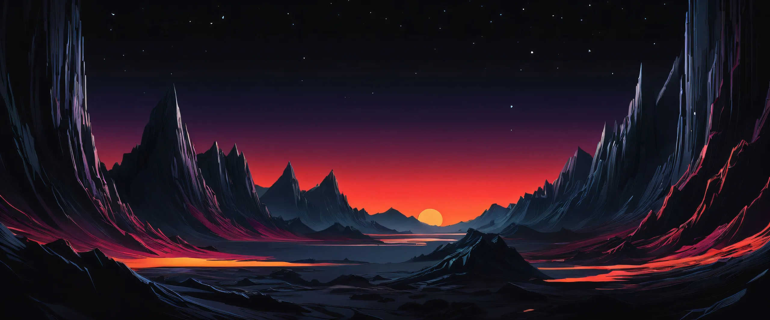 A stunningly rendered desktop wallpaper featuring a perfectly clean vast pure void, perfect for use on Desktop/PC.