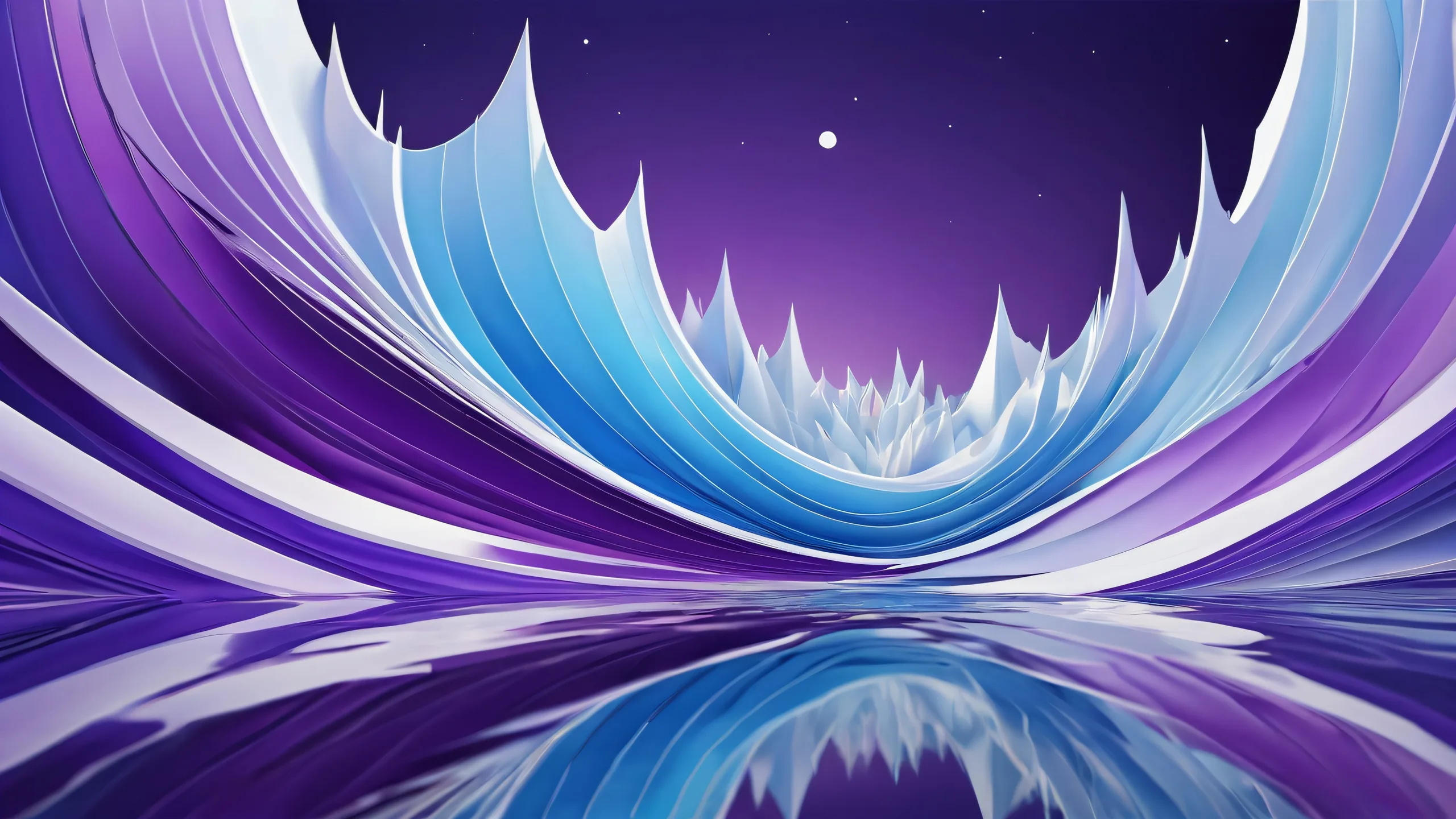 A stunning desktop wallpaper featuring a perfectly clean vast pure void with radiant colors and ray-traced reflections, ideal for your Desktop/PC.