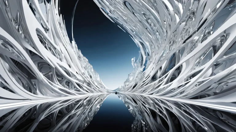 A breathtaking digital artwork featuring a vast pure void on a desktop/PC screen.