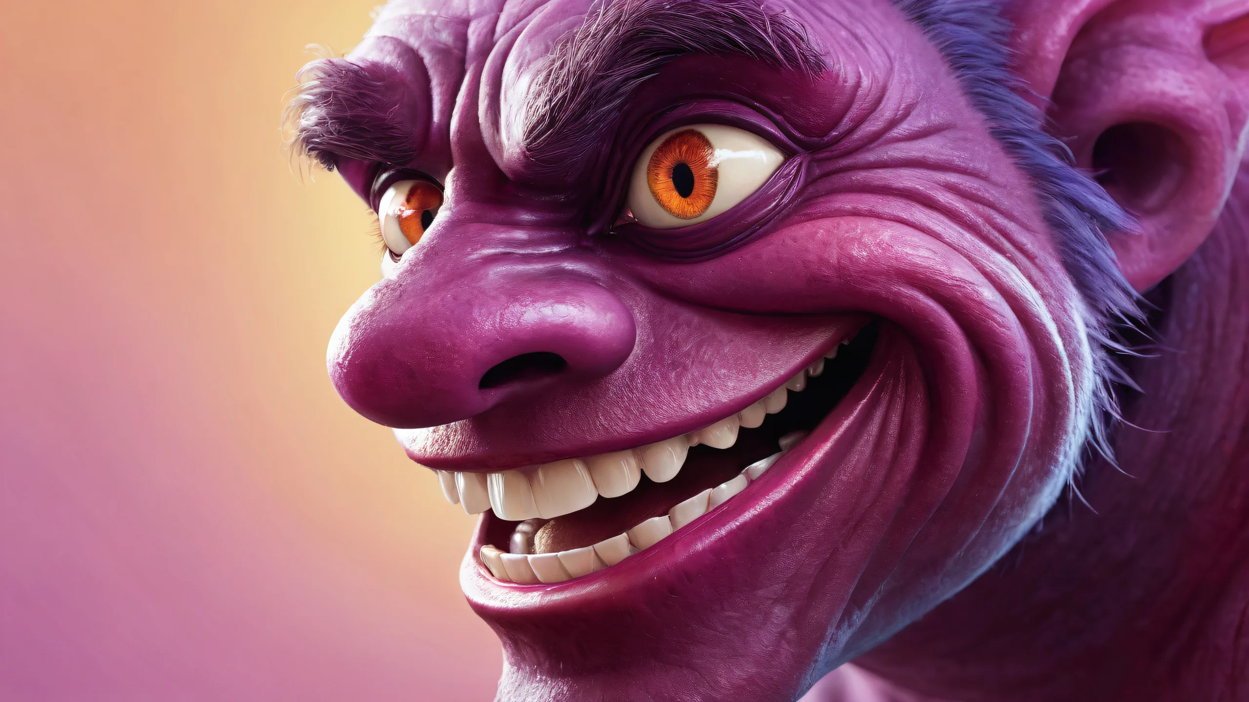 A breathtaking desktop wallpaper of a trollface against a vast, pure void for Desktop/PC