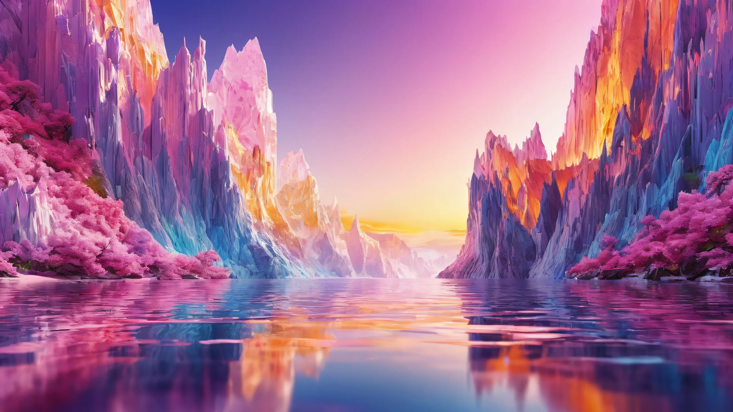 4K Ethereal Void Odyssey Desktop Background Breathtaking desktop wallpaper featuring a pristine void with radiant colors and reflections for your PC or Desktop