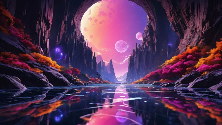 A stunning desktop wallpaper featuring a vast, pure void with ethereal lighting and radiant colors. Perfect for desktop/PC screens.