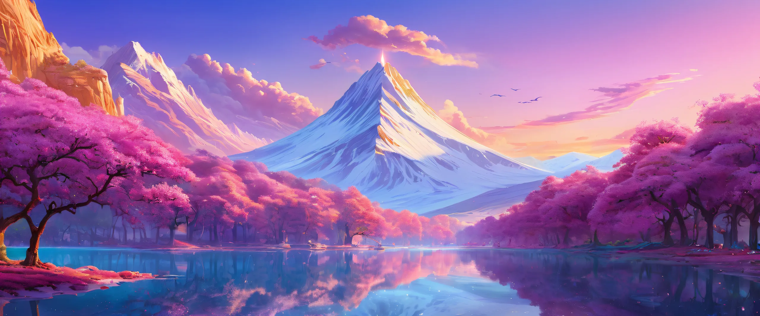 Stunning Ethereal Void Panorama Wallpaper Perfectly clean vast pure void desktop/pc background with extreme depth of field and radiant colors.