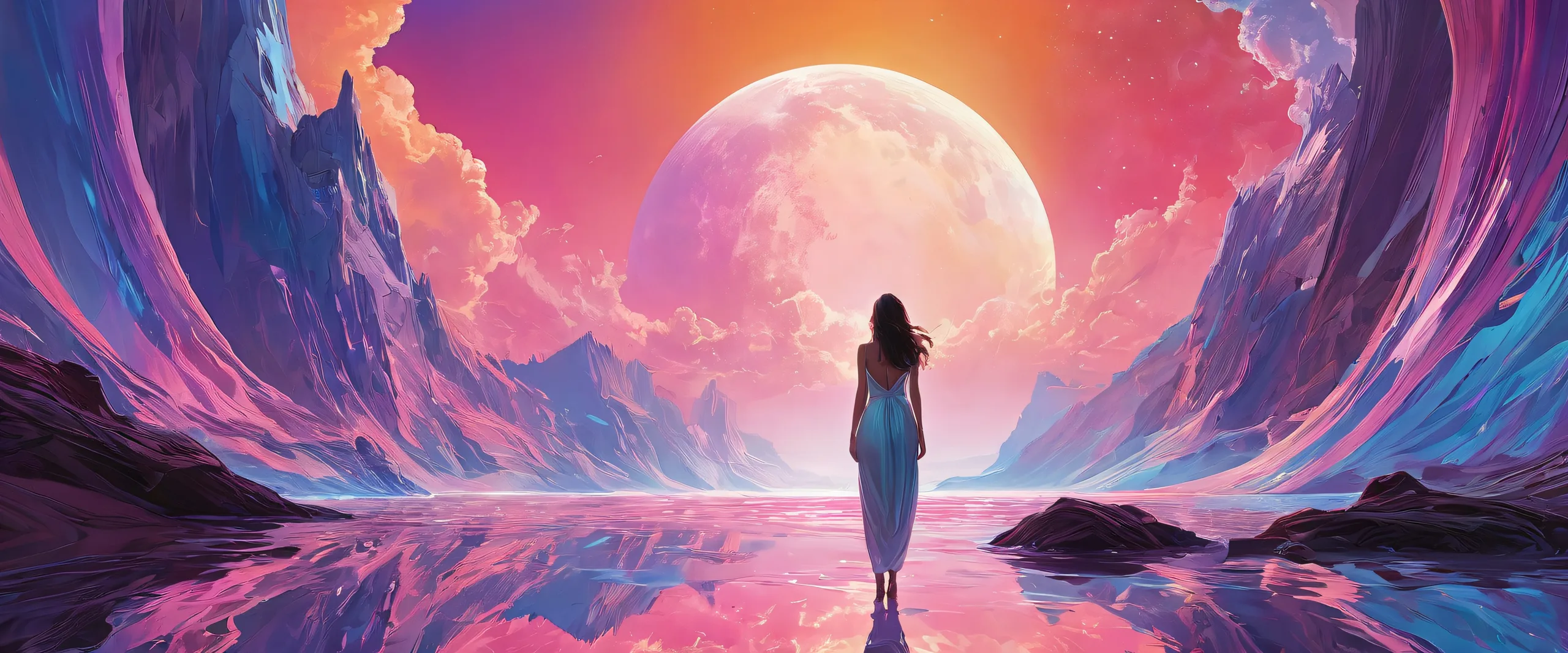 A beautifully crafted desktop wallpaper featuring portraits in a vast, pure void with stunning ethereal lighting and vibrant colors for your Desktop/PC.