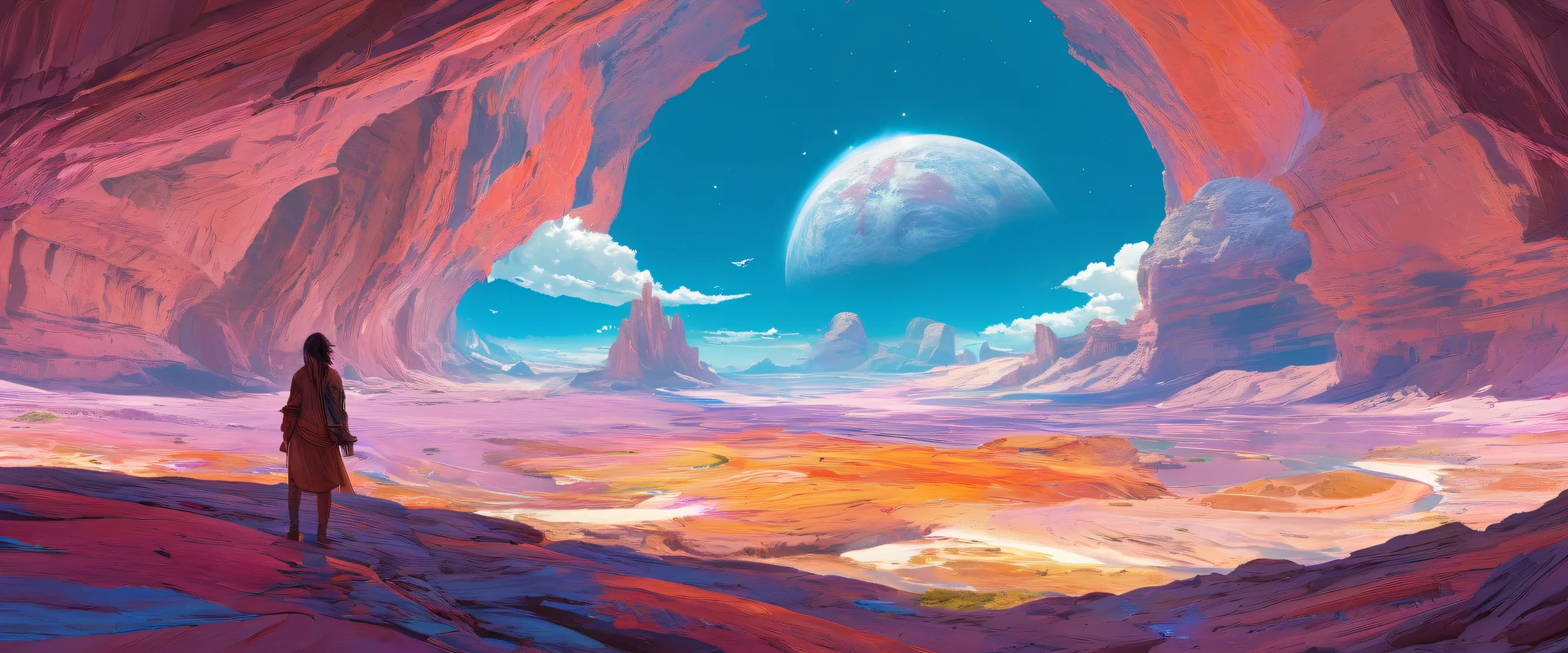 Ethereal Void Radiance Aesthetic PC Wallpaper Desktop/PC wallpaper featuring a pure void with radiant colors and ray traced reflections.