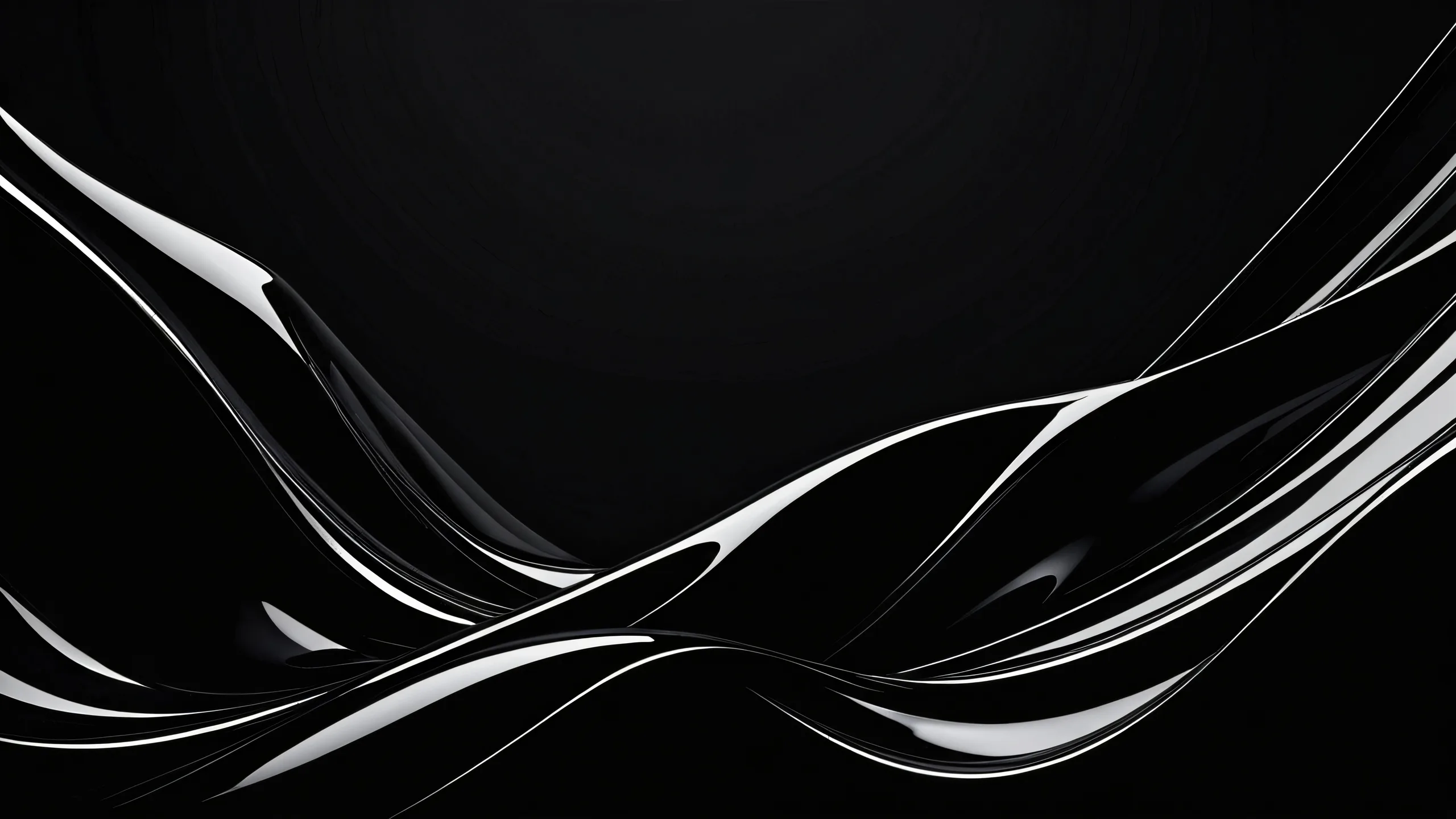 Breathtaking desktop wallpaper featuring a vast, pure void with abstract brushstrokes and deep blacks for a sleek dark mode aesthetic on Desktop/PC.