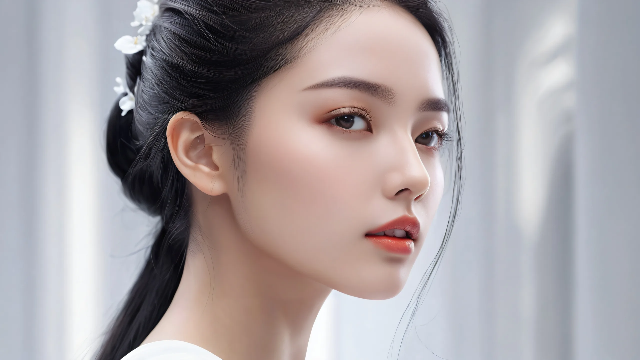 A serene black void desktop scene with radiant lighting for a perfect Desktop/PC background.