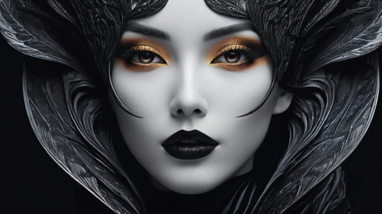 A serene desktop scene featuring a face amidst a vast, pure void, suitable for desktops/PCs.