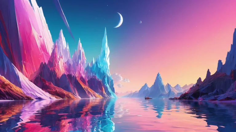 A stunning desktop background featuring a vast pure void with radiant colors and reflections, perfect for your PC or Desktop.