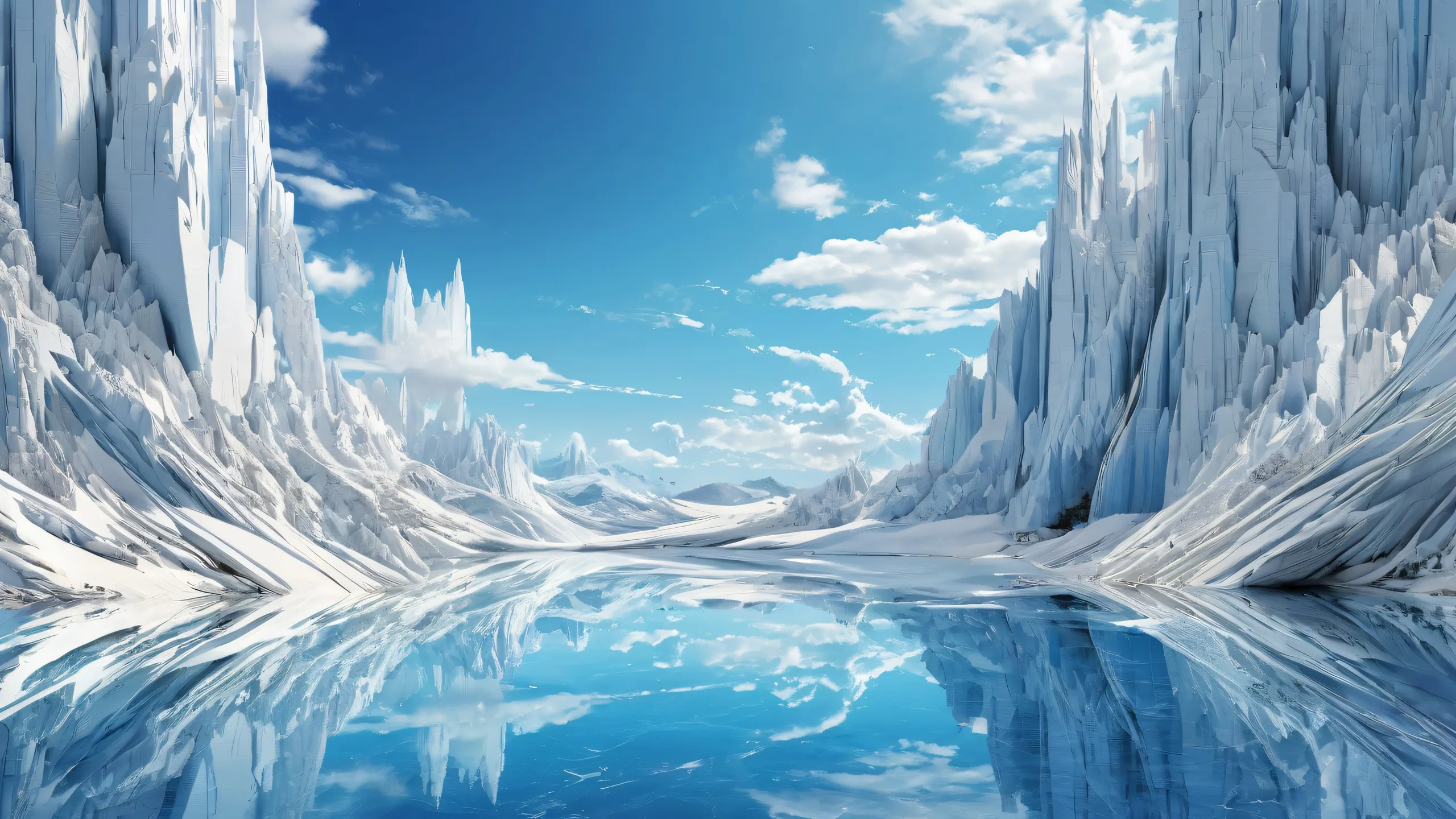 A breathtaking desktop wallpaper of a perfectly clean vast pure void with extreme depth of field on a Desktop/PC.