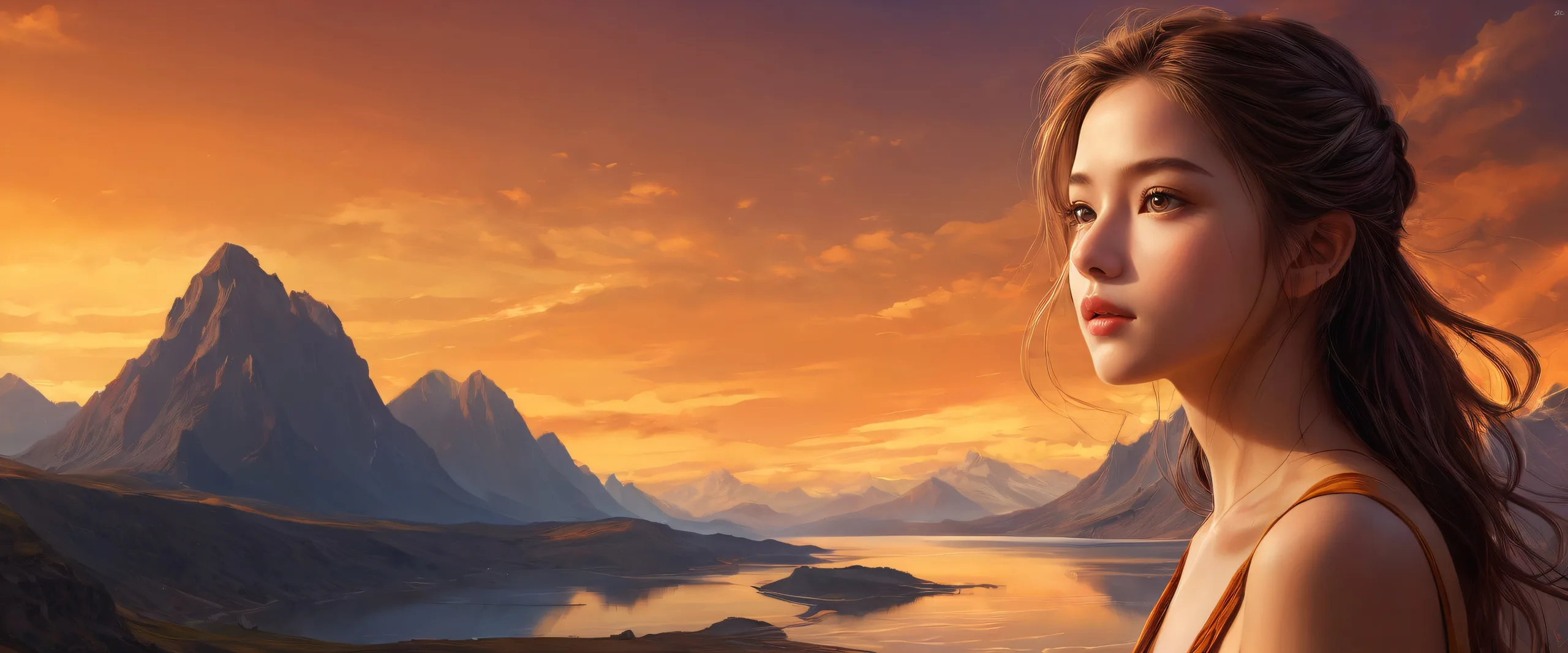 A stunning dark desktop wallpaper of a girl amidst a vast pure void, perfect for desktop/pc screens.