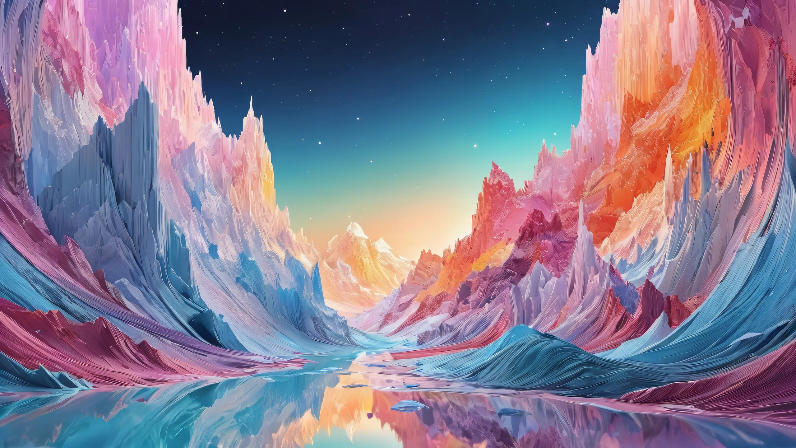 A breathtaking desktop wallpaper featuring a perfectly clean vast pure void with extreme depth of field and ethereal lighting, suitable for Desktop/PC