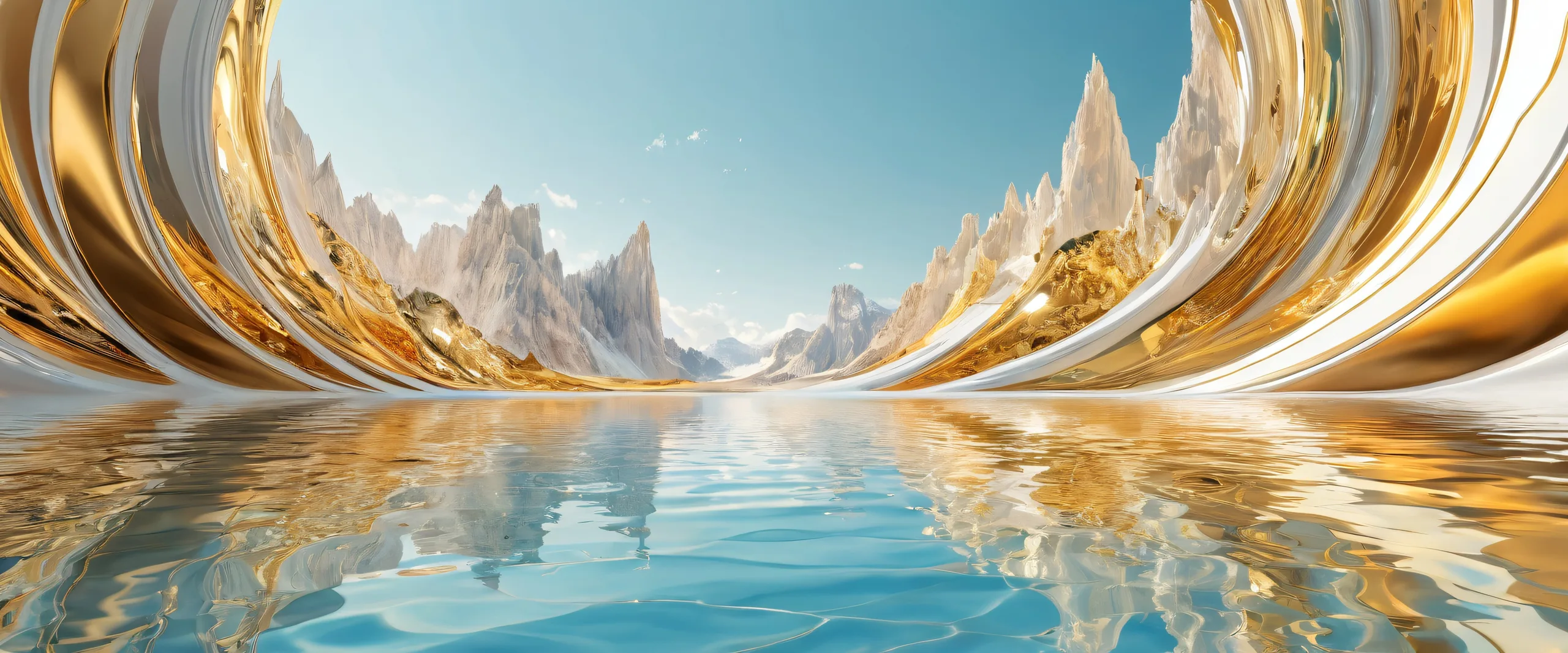 A desktop wallpaper of a vast pure void with ethereal lighting and brilliant colors on a Desktop/PC