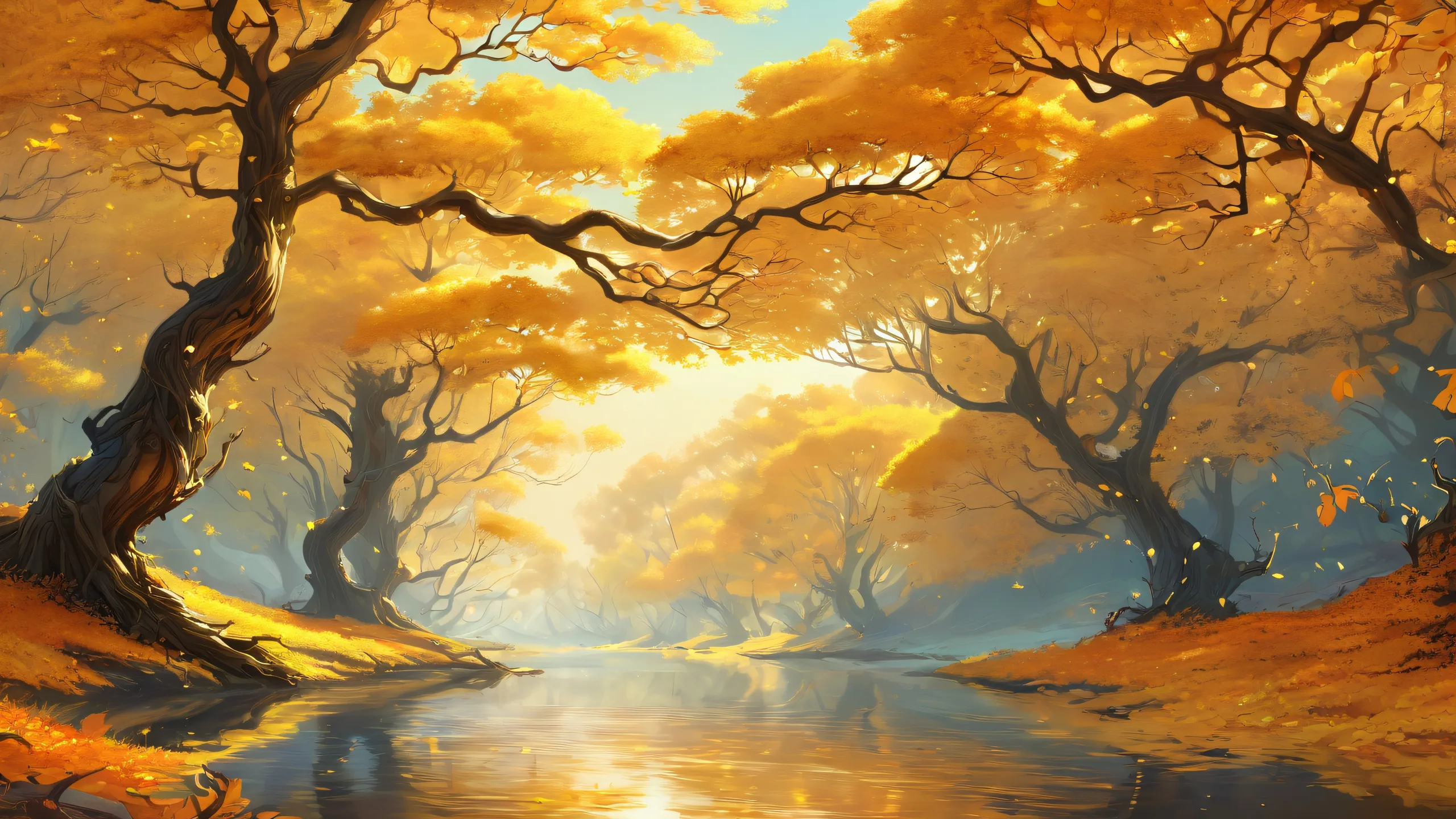 Beautiful desktop wallpaper of a branch on a pure void background for PC Desktop