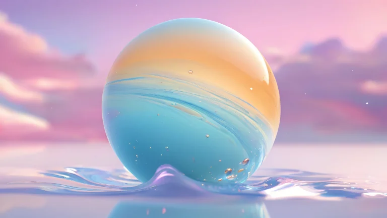 Centered elements on a pristine desktop void with radiant lighting and reflections for visually impaired users. Suitable for PC or Desktop use.