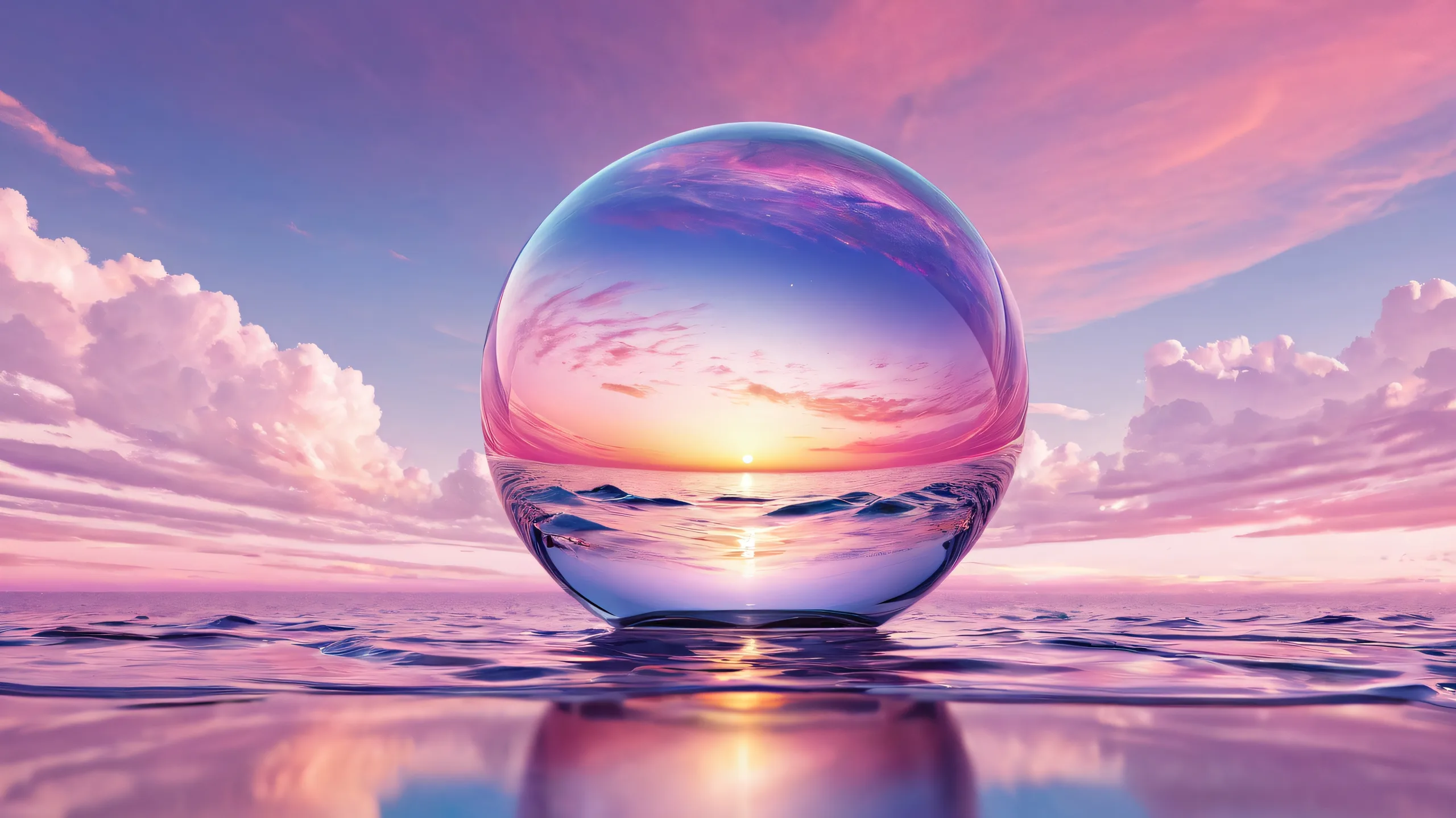 Breathtaking desktop wallpaper featuring a pristine void with stunning ray traced reflections and brilliant colors, ideal for a Desktop/PC.