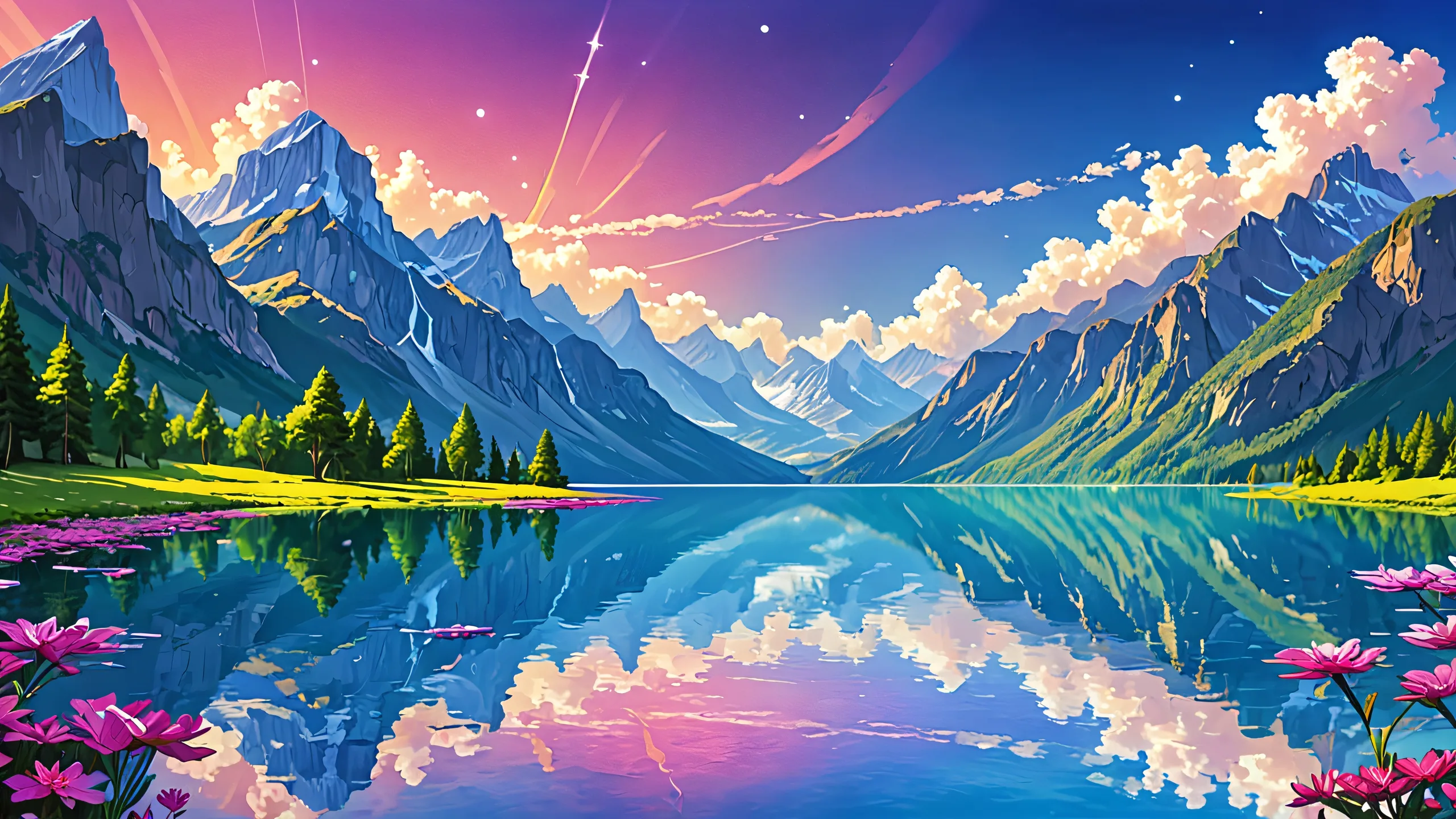 A breathtaking desktop wallpaper of an abstract void, perfect for your PC or Desktop, with ethereal lighting and radiant colors.