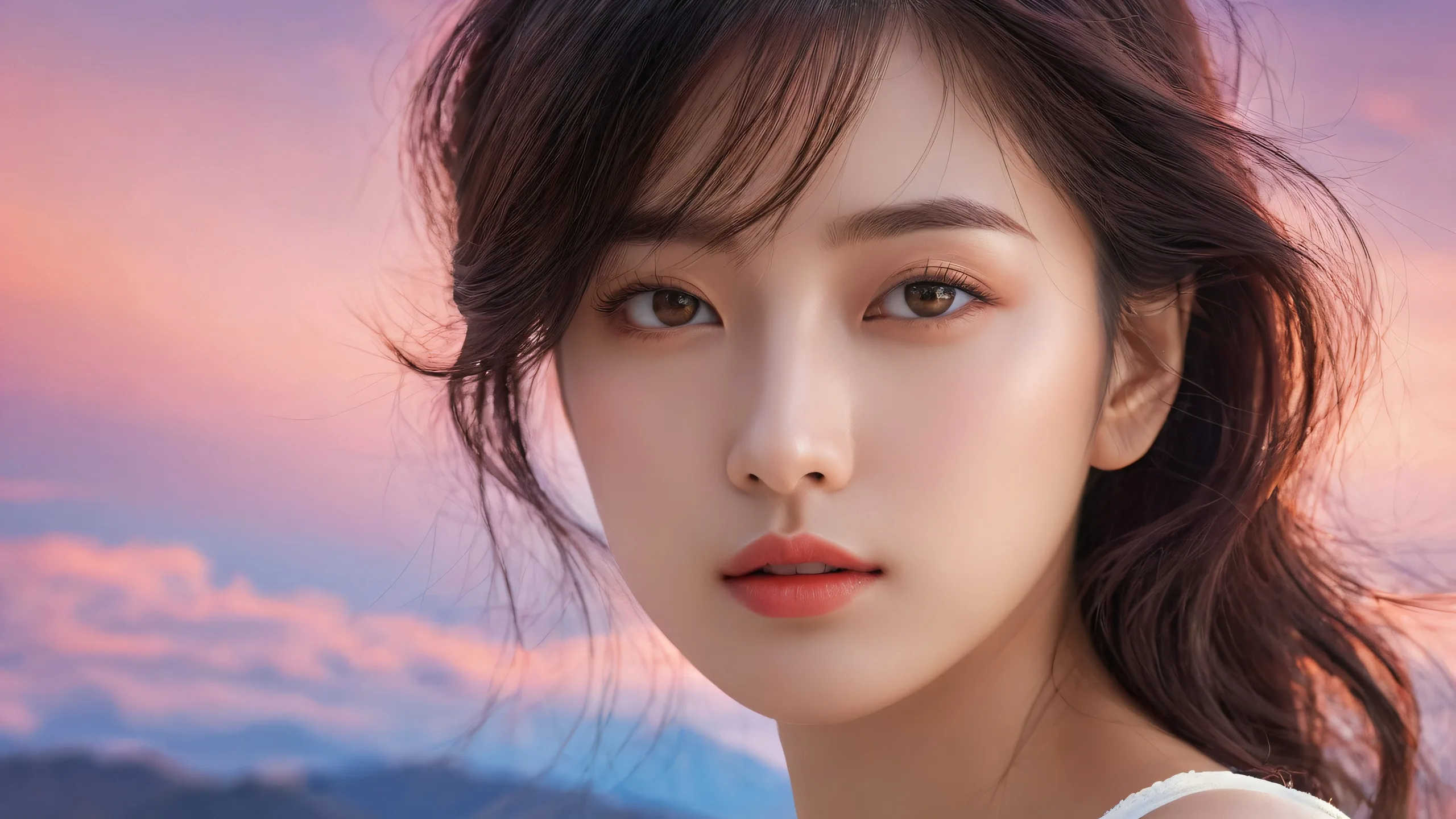 A stunning dark-themed desktop wallpaper featuring portraits in a vast pure void with ethereal lighting and brilliant colors for PC and Desktop use.