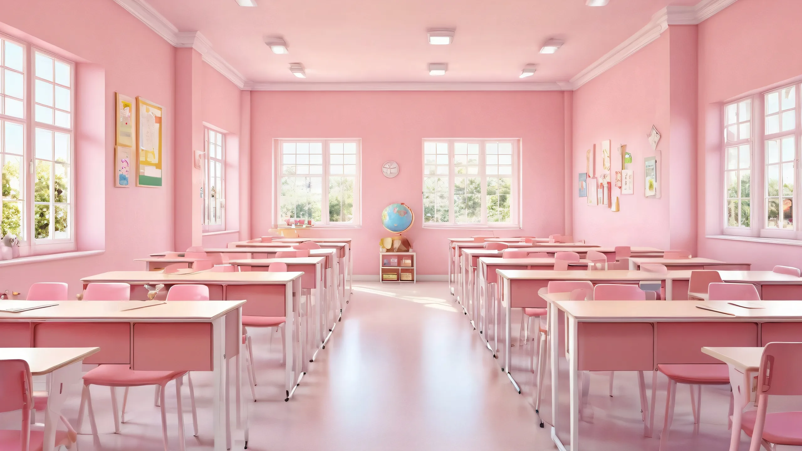 School uniform and void desktop wallpaper for PC or Desktop, with radiant colors and reflections.