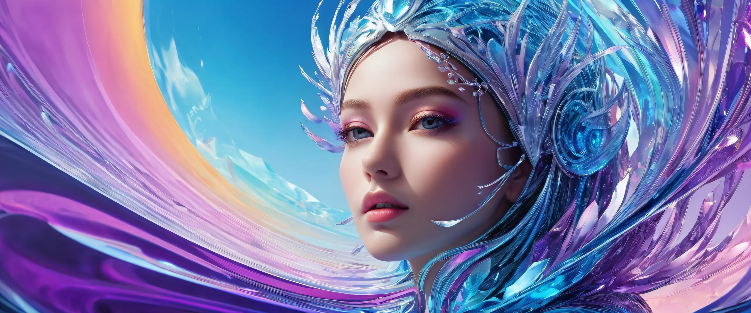 Breathtaking desktop wallpaper of a face in a vast pure void on Desktop/PC