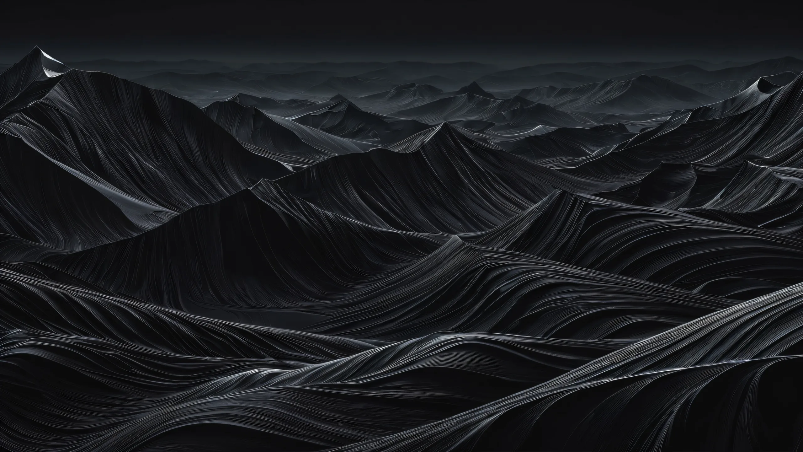 A stunning desktop wallpaper of a vast pure void with rain effects and sleek dark mode aesthetic for desktop/pc.