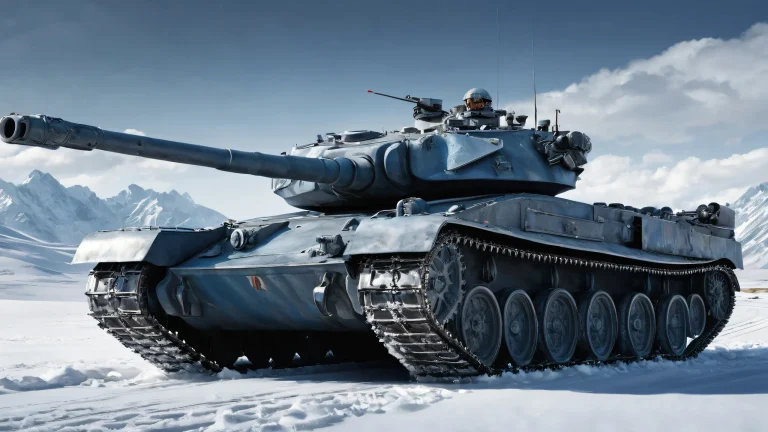 A breathtaking desktop background of a tank amidst a pure void with an extreme depth of field, adapté à une utilisation sur PC ou ordinateur de bureau.